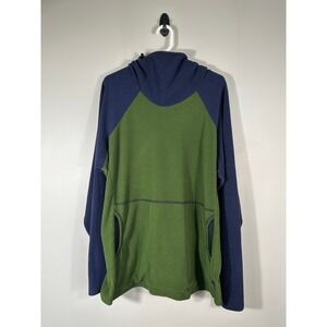 Melanzana Microgrid Hoodie Mens XXL Green Navy Blue Fleece Pullover Leadville CO